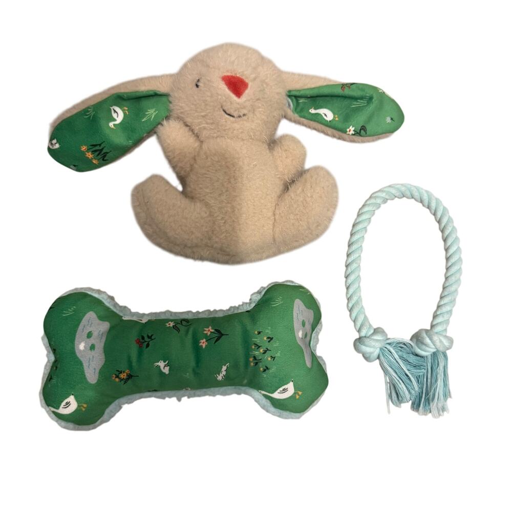 Target Spring Bunny/Bone/Rope Dog Toy Set